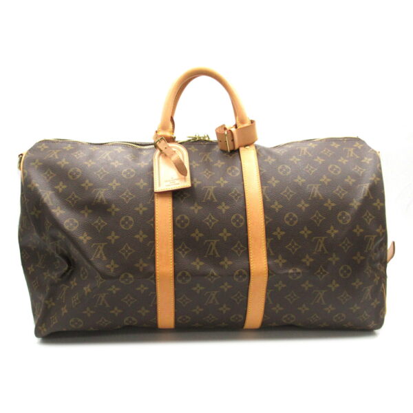 2101218166910 2 Louis Vuitton Keepall Bandouliere 55 Bag Monogram Brown