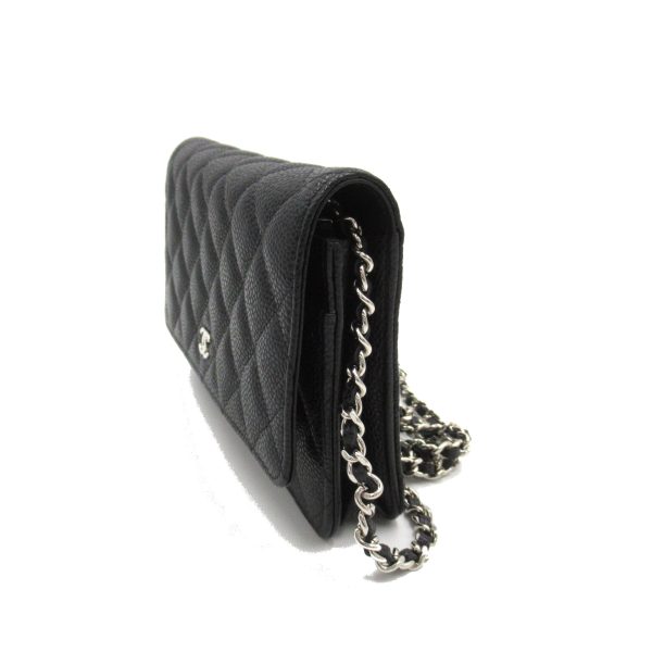 2101218167672 3 Chanel Matelasse Chain Wallet Shoulder Bag Black