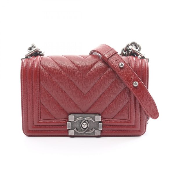 2101218177763 1 Chanel Boy V Stitch Shoulder Bag Bordeaux