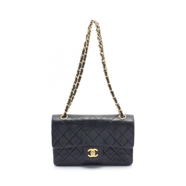 2101218177787 1 Chanel Matelasse W Flap Shoulder Bag Black