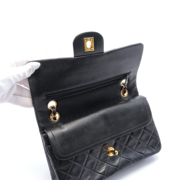 2101218177787 7 Chanel Matelasse W Flap Shoulder Bag Black