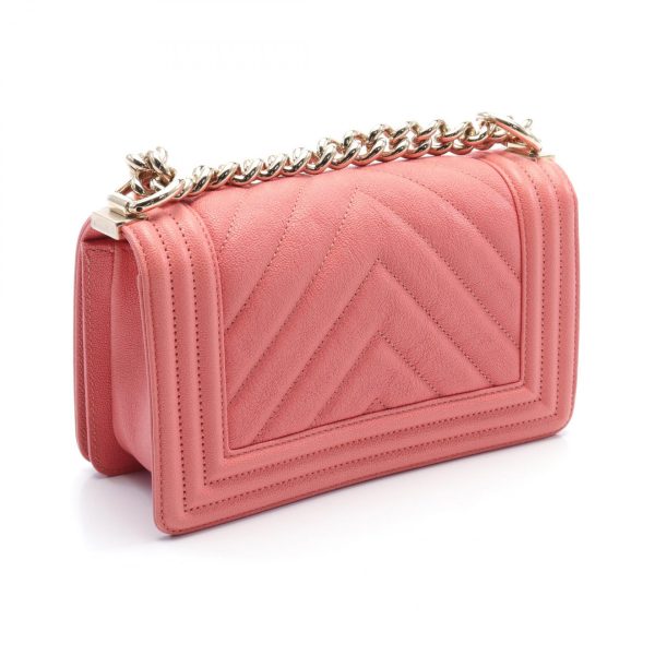 2101218178272 2 Chanel Boy V Stitch Shoulder Bag Caviar Skin Pink