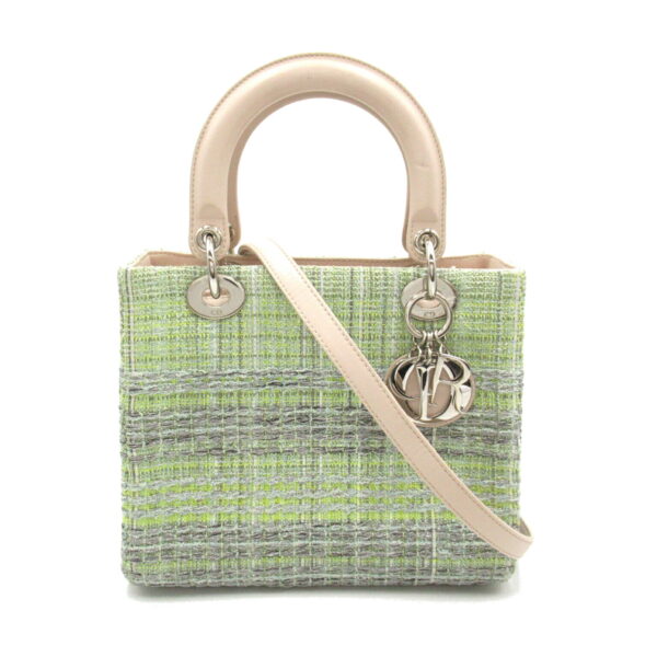 2101218192384 1 Dior Dior 2Way Tweed Tote Bag Green