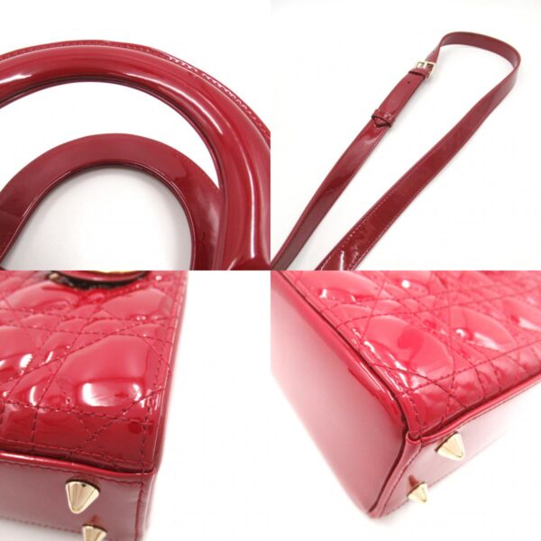 2101218192469 10c Dior Dior Cannage 2Way Patent Tote Bag Red