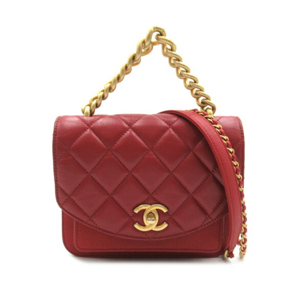 2101218192551 1 Chanel Chain Caviar Skin Shoulder Bag Red