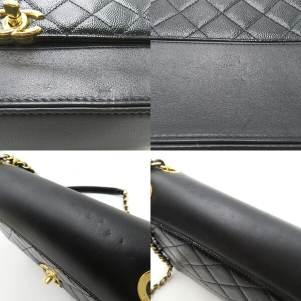 2101218192728 13c Chanel Chain Calf Lambskin Shoulder Bag Black