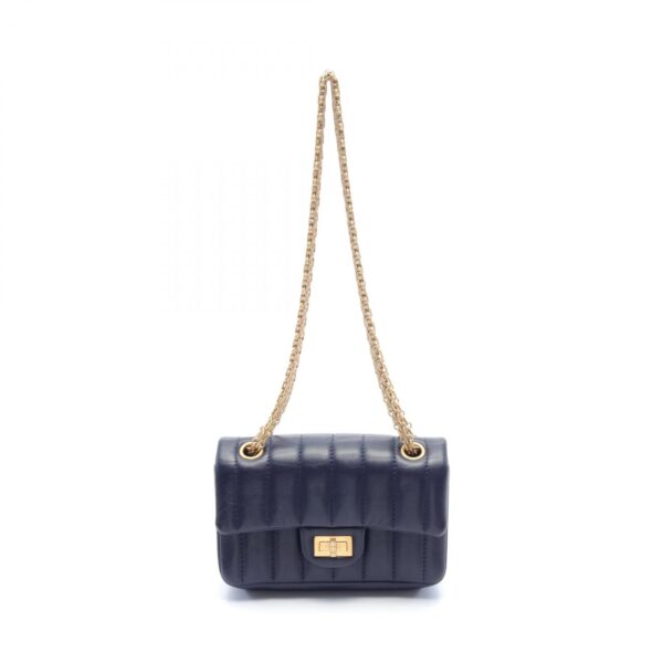 2101218192872 1 Chanel 255 Lambskin Shoulder Bag Blue