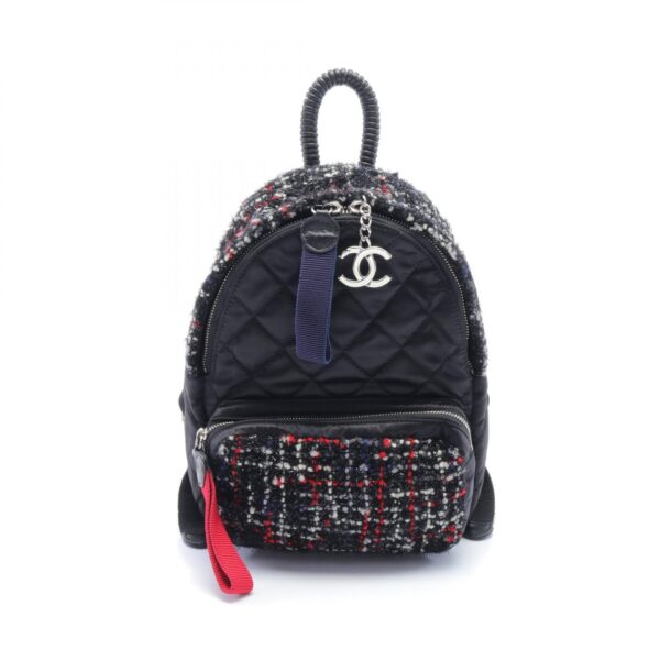 2101218192995 1 Chanel Matelasse Nylon Fabric Rucksack Black Multicolor