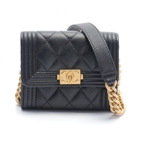 2101218193039 1 Chanel Boy Chanel Caviar Skin Shoulder Bag Black