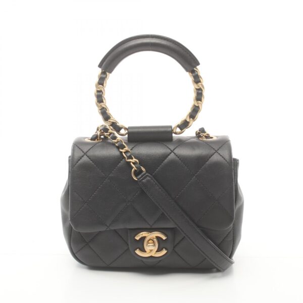 2101218193466 1 Chanel Lambskin Shoulder Bag Black