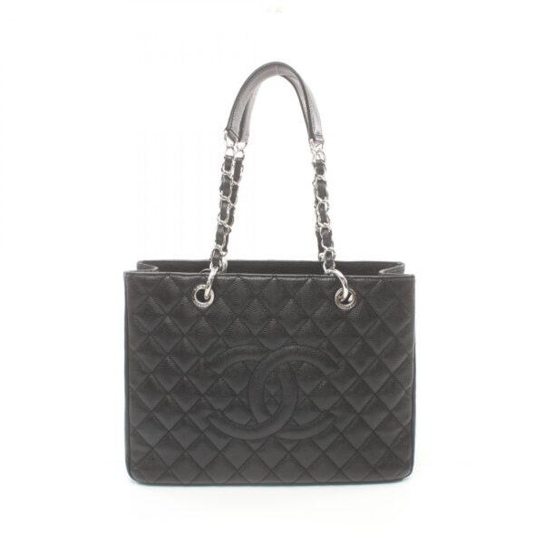 2101218226850 1 Chanel Matelasse Grand Shopping Caviar Skin Tote Bag Black