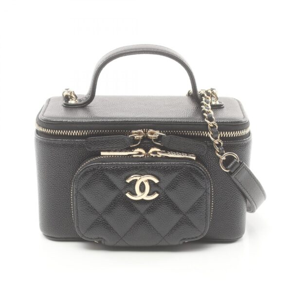 2101218229806 1 Chanel Caviar Skin Shoulder Bag Black