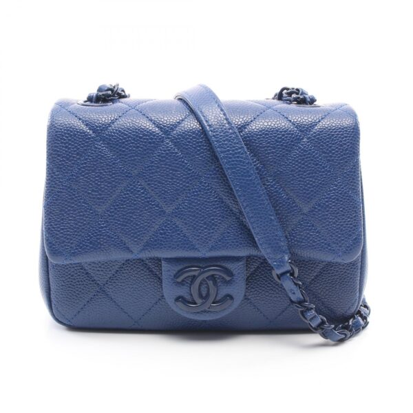 2101218229875 1 Chanel Mini Matelasse Caviar Skin Shoulder Bag Blue