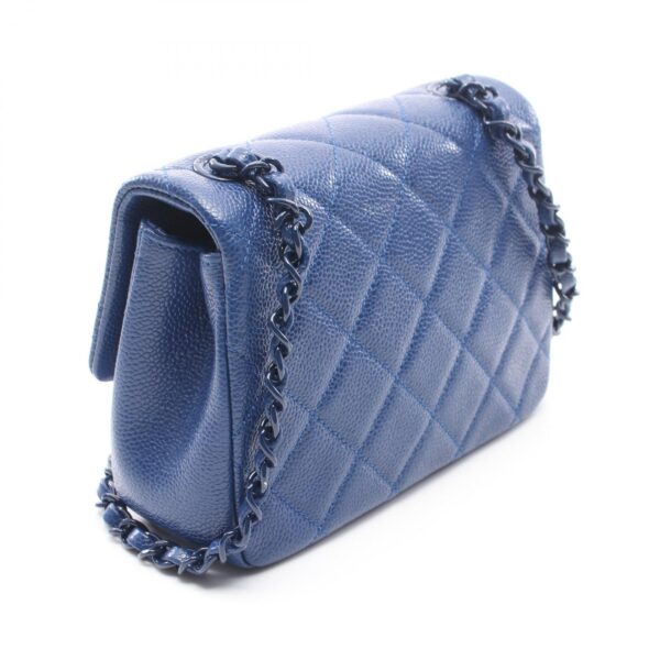 2101218229875 2 Chanel Mini Matelasse Caviar Skin Shoulder Bag Blue