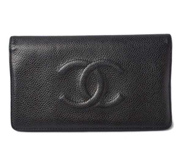 210128 to 8 ch 1 CHANEL Wallet Caviar Skin Black Coco Mark