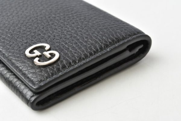 210225 69 g 4 Gucci Card Case GG Plate Black