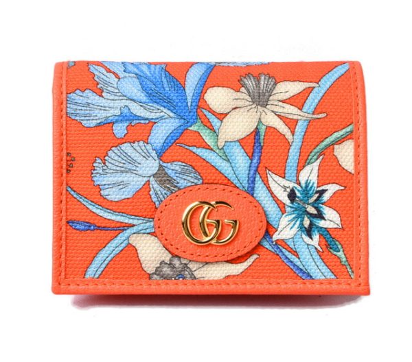 210328 12 g 1 Gucci Folding Wallet Flora Orange