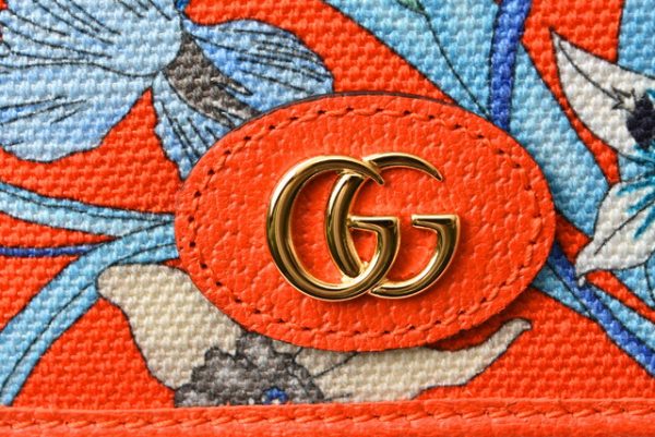 210328 12 g 3 Gucci Folding Wallet Flora Orange