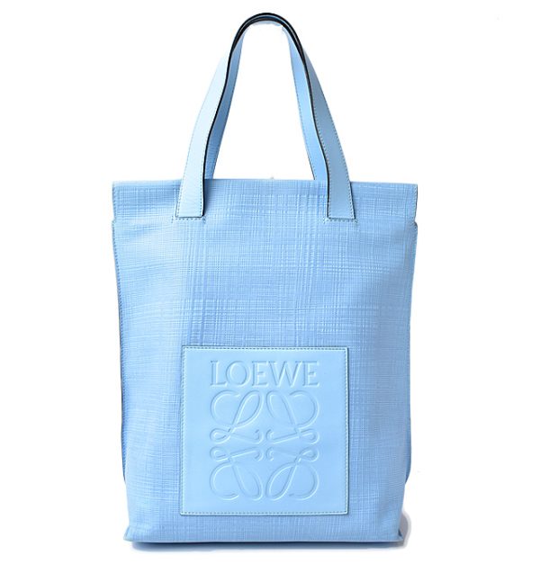 210328 17 lo 1 Loewe Anagram Shopper Tote Linen Blue