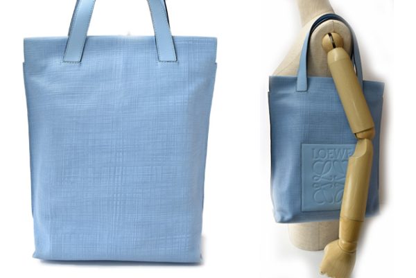 210328 17 lo 2 Loewe Anagram Shopper Tote Linen Blue