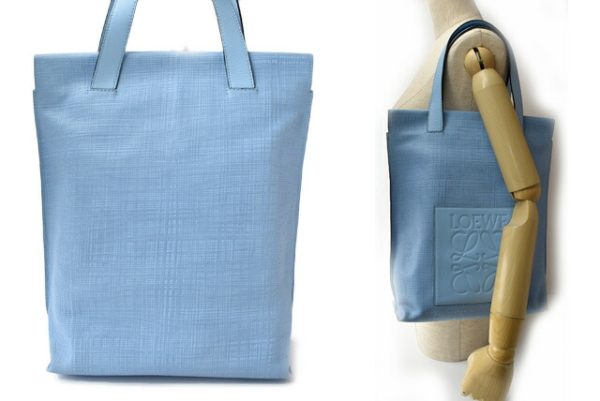 210328 17 lo 2 Loewe Tote Bag Shopper Linen Anagram Blue