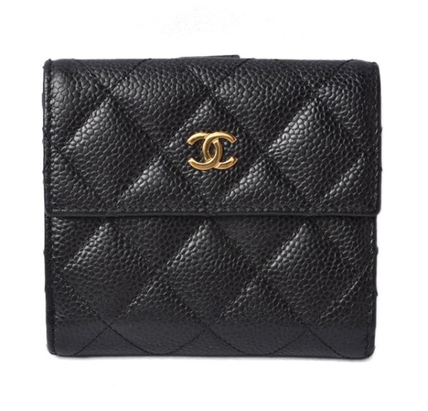 210328 33 ch 1 CHANEL Tri FWallet Matelasse Black