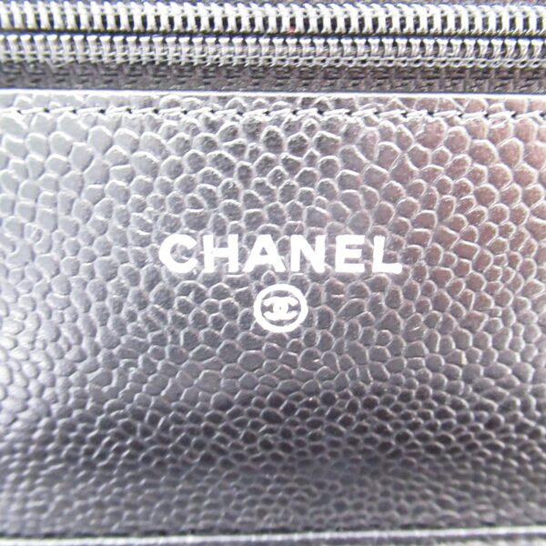 2104102242592 7 Chanel Chain Wallet Caviar Skin Shoulder Bag Black