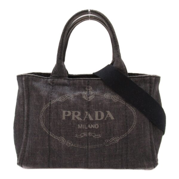 2104102242882 3 Prada 2Way Kanapa Denim Tote Bag Black