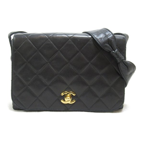 2104102243810 2 Chanel Matelasse Shoulder Bag Lambskin Black