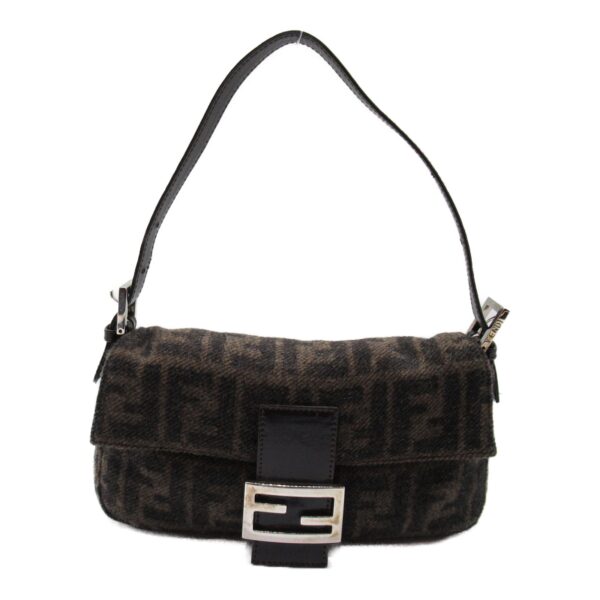 2104102250399 3 Fendi Mamma Bucket Wool Shoulder Bag Brown