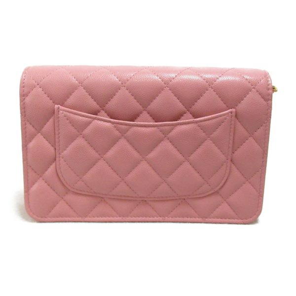 2104102255806 3 Chanel Chain Wallet Shoulder Bag Caviar Skin Pink