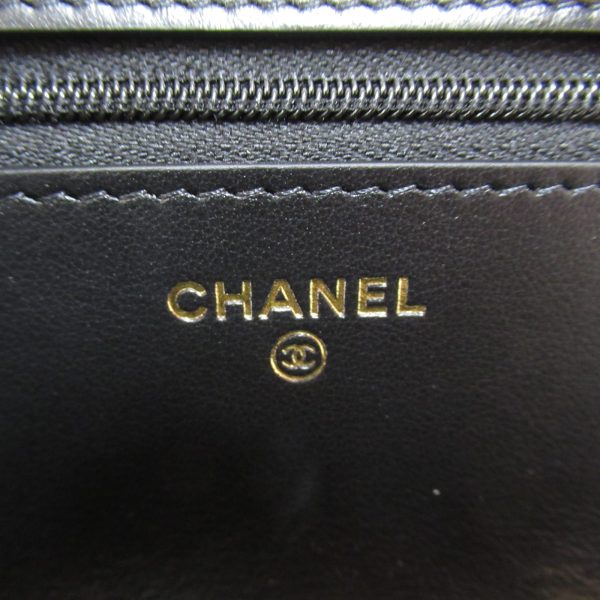 2104102255813 8 Chanel Chain Wallet Shoulder Bag Caviar Skin Black