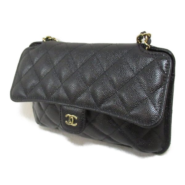 2104102256711 10 Chanel Chain Shoulder Eco Caviar Skin Black