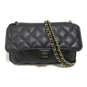 2104102256711 8 Chanel Matelasse 25 Cocomark Lambskin Double Chain Bag Black