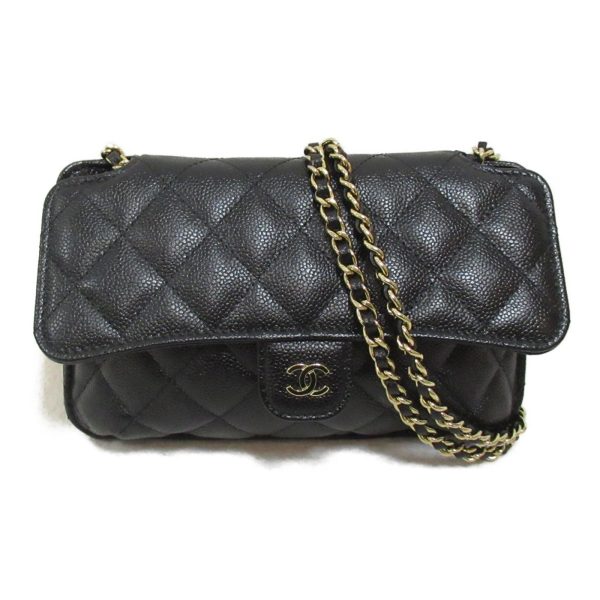 2104102256711 8 Chanel Chain Shoulder Eco Caviar Skin Black