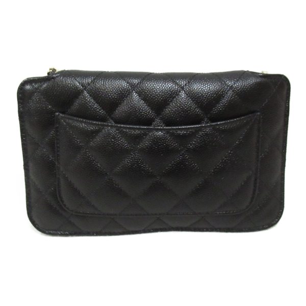 2104102256711 9 Chanel Chain Shoulder Eco Caviar Skin Black