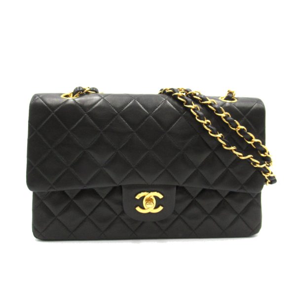 2104102258210 1 Chanel Matelasse Double Flap Chain Lambskin Black