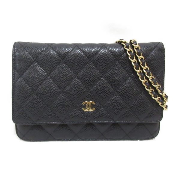 2104102259439 2 Chanel Matelasse Chain Wallet Caviar Skin Black