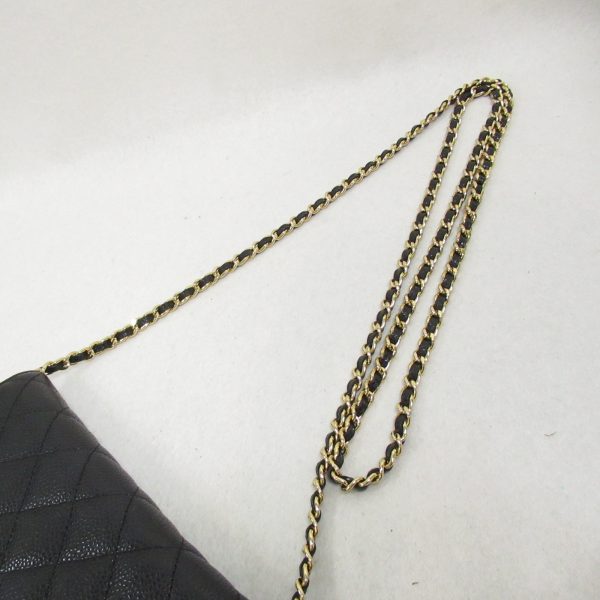 2104102259439 5 Chanel Matelasse Chain Wallet Caviar Skin Black