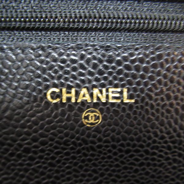 2104102259439 7 Chanel Matelasse Chain Wallet Caviar Skin Black