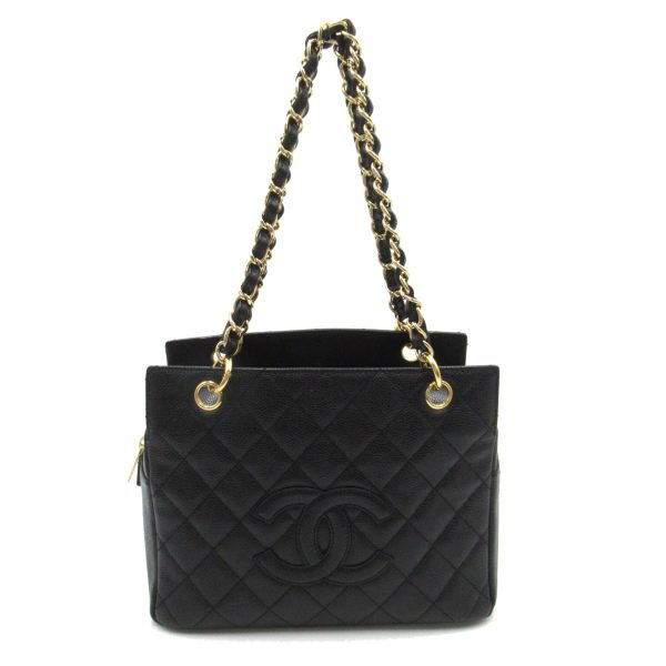 2104102259842 1 Chanel Matelasse Chain Tote Caviar Skin Black