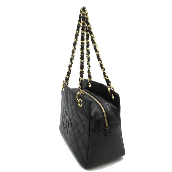 2104102259842 3 Chanel Matelasse Chain Tote Caviar Skin Black