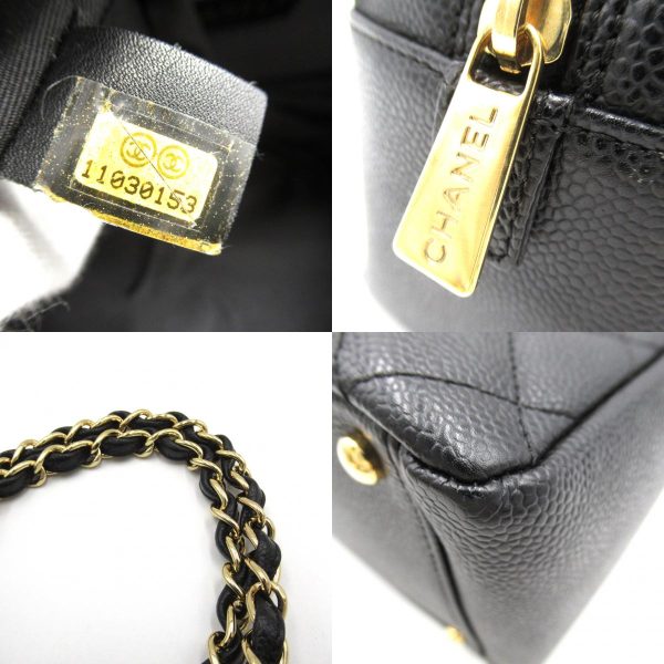 2104102259842 9c Chanel Matelasse Chain Tote Caviar Skin Black