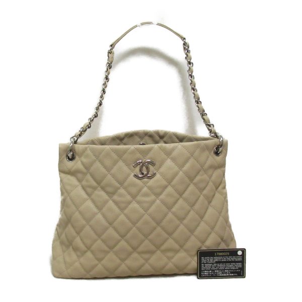 2104102261456 2 Chanel Chain Shoulder Caviar Skin Beige