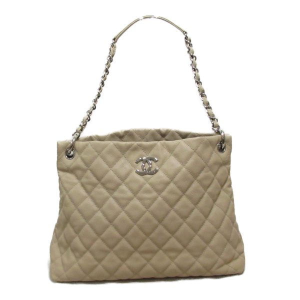 2104102261456 3 Chanel Chain Shoulder Caviar Skin Beige