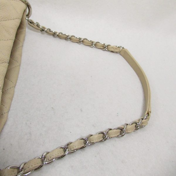 2104102261456 9 Chanel Chain Shoulder Caviar Skin Beige