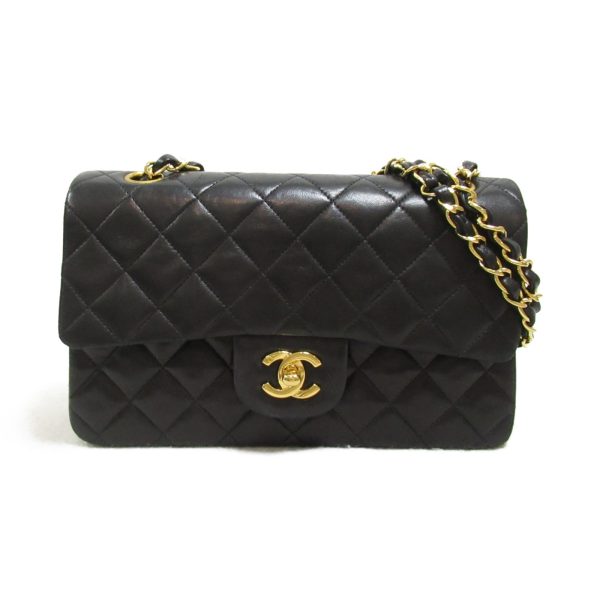 2104102262231 2 Chanel Matelasse Double Flap Chain Lambskin Black