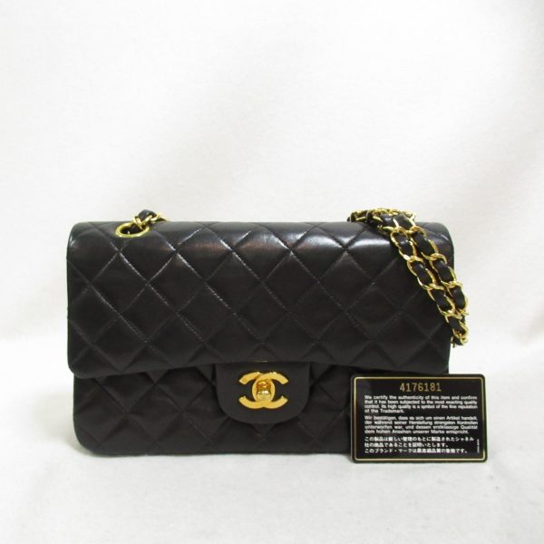 2104102263344 2 Chanel Matelasse Double Flap Chain Lambskin Black