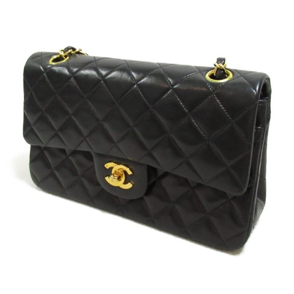 2104102263344 5 Chanel Matelasse Double Flap Chain Lambskin Black