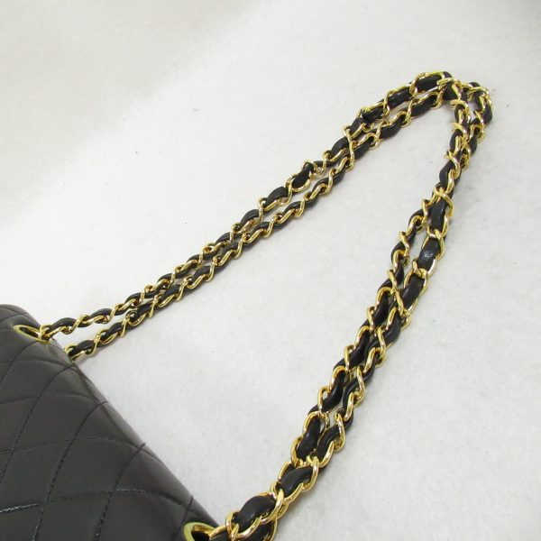 2104102263344 9 Chanel Matelasse Double Flap Chain Lambskin Black